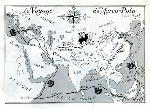 Marco Polo à travers l'Asie inconnue by, Jean RIVERAIN -carte