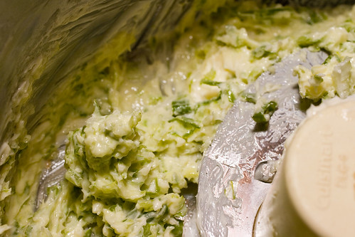 Preparing Scallion-Garlic Butter