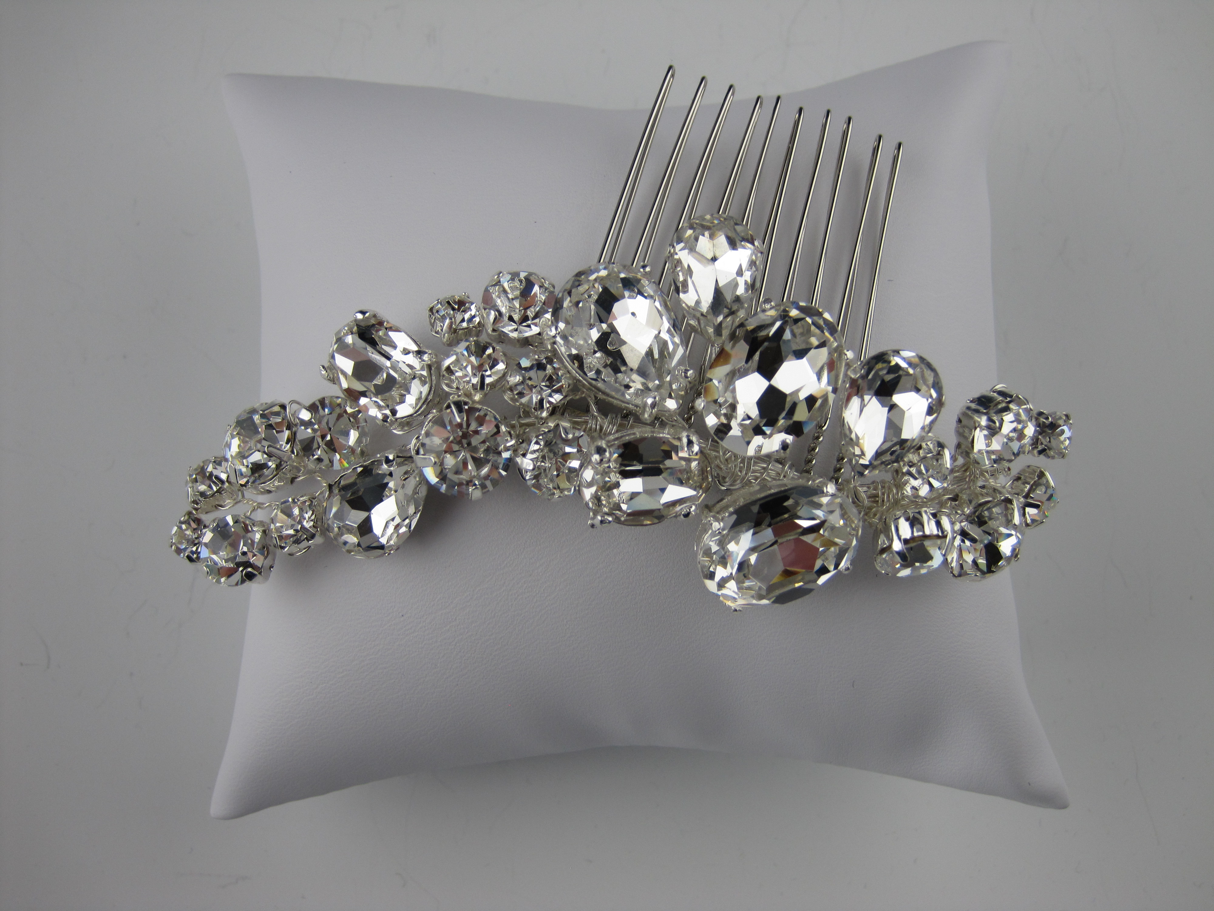bling bridal comb, one of a kind bridal hair comb, hollywood glam bridal accessories