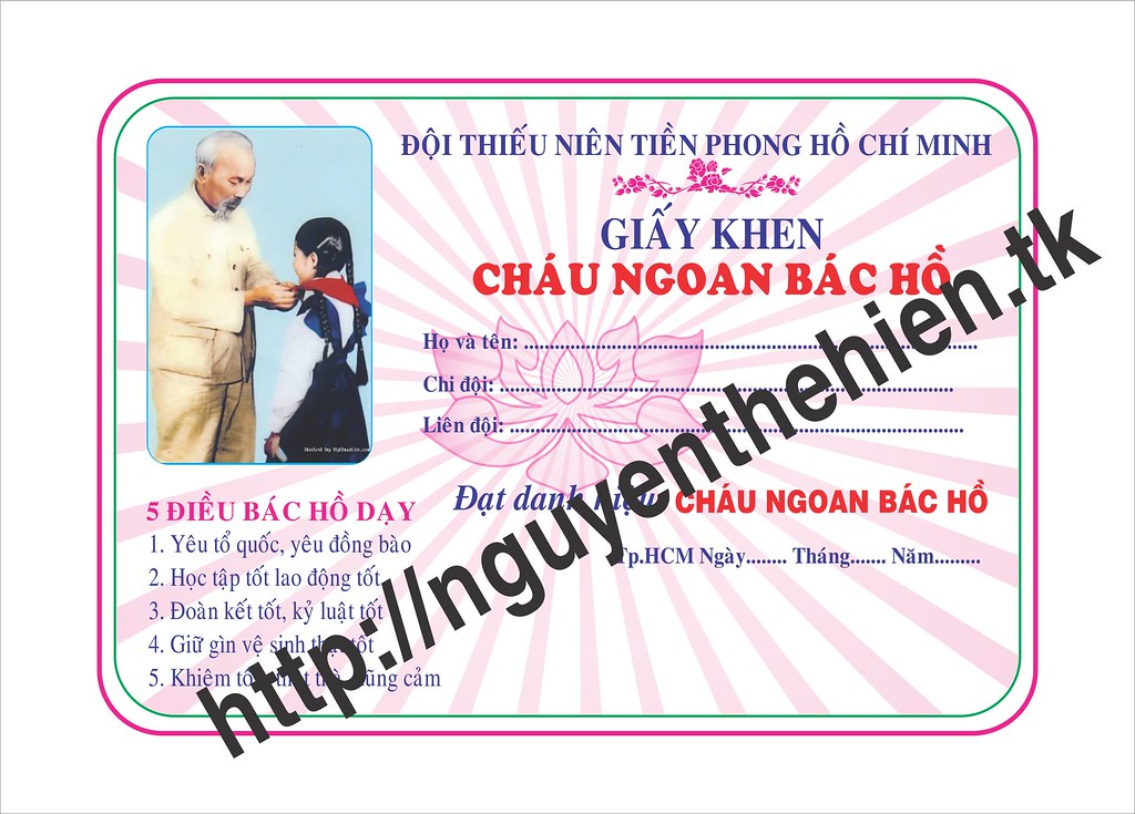 Diễn Đàn Kỹ Thuật In Việt Nam - Diễn Đàn Kythuatin.Com: Giay Khen Chau Ngoan  Bac Ho