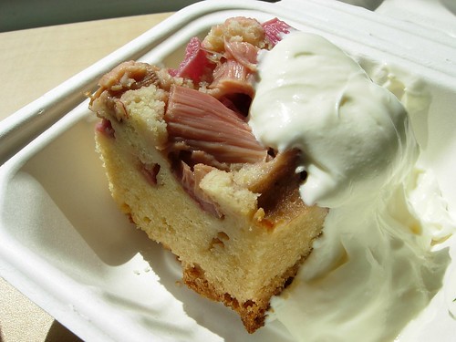 Rhubarb Upside-Down Cake - Skillet