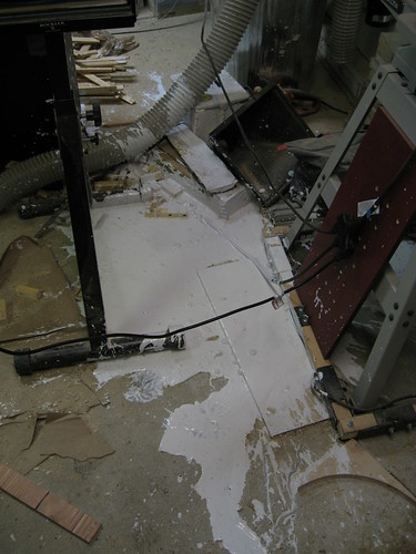 spilled Anchorseal on shop floor