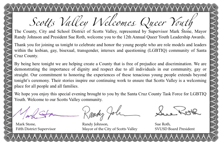Scotts Valley Welcomes Queer Youth