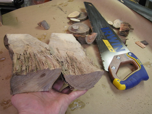 manually resawn Eucalyptus log