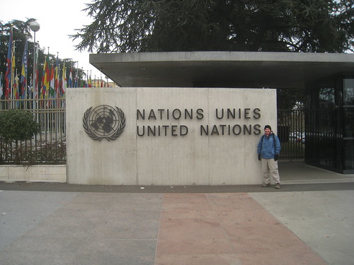 Outside the United Nations' Headquarters in Europe