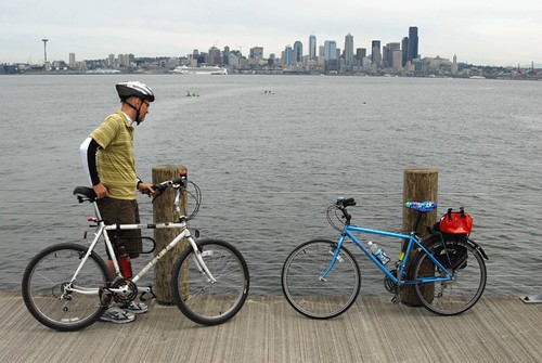 Larry and the Bikes at Alki Pier