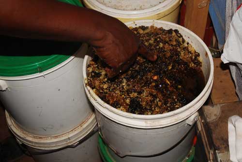 Bucket of raw honey