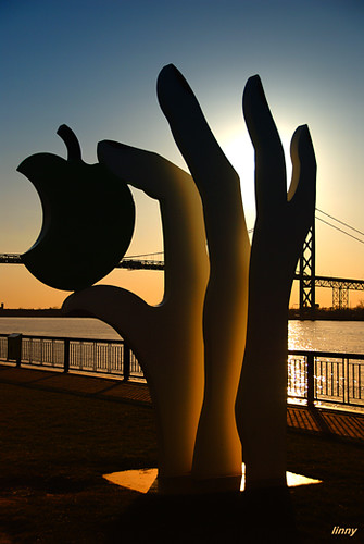 Hand Apple Sculpture