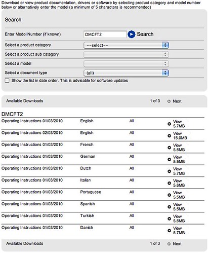 How to download the Panasonic TS2 / FT2 Manual / Operating Instructions at Panasonic UK