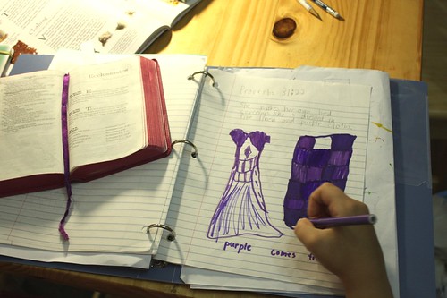 bible notebooking Dressed in Purple