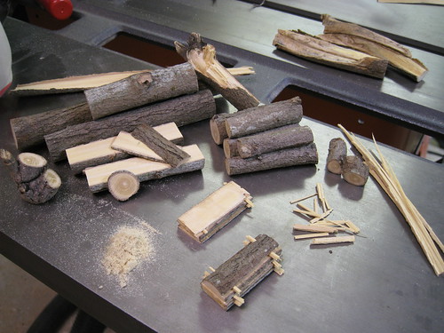 tiny log pile ready to be tiny resawn into tiny planks