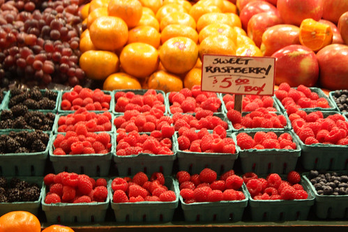 Raspberries at Pike Place Markets