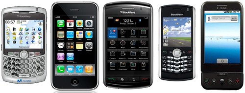 Blackberry Curve - Apple iPhone 3G - Blackberry Storm - Blackberry Pearl - HTC Dream G1
