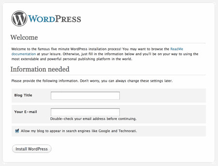 Wordpress Install 