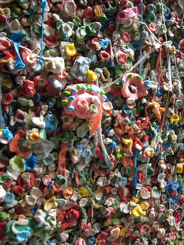 Chewing gum wall closeup