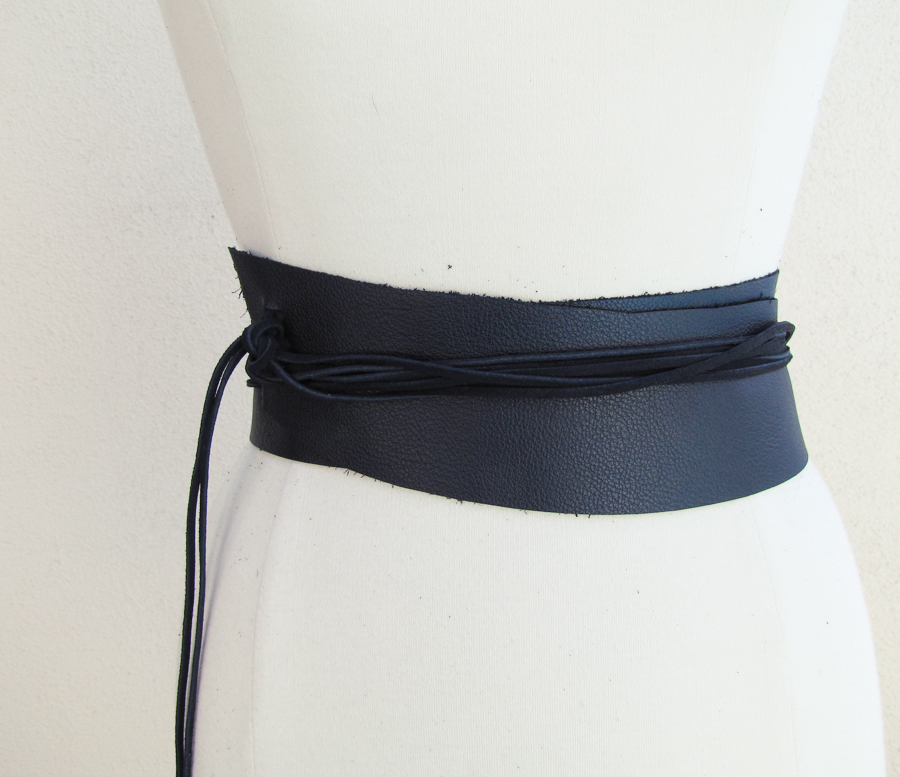 Leather Wrap Belt+Raw Edges+DIY-9