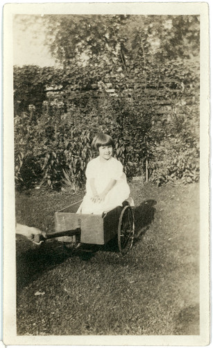 Girl in a wagon