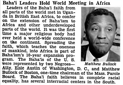 Baha'i Leaders Meet in Uganda - Jet Magazine, February 19, 1953