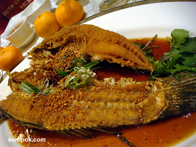 Deep fried Soon Hock with superior soy sauce