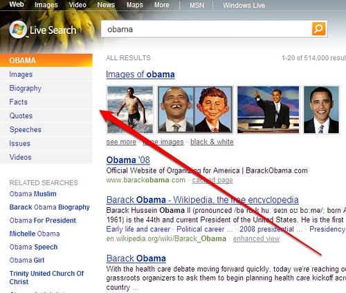 Obama Categories At Bing