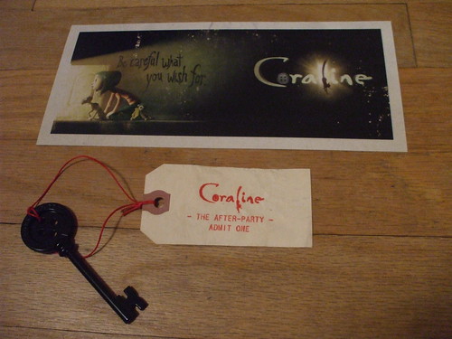 Coraline premiere - the ticket and key to the after-party