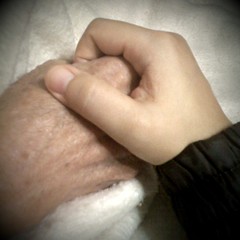 holding my father's hand