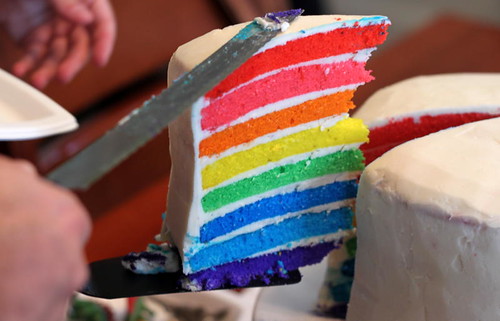 DC's rainbow birthday cake