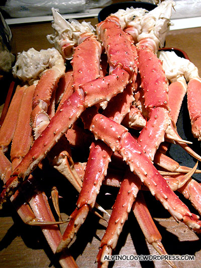 Close-up of the crabs