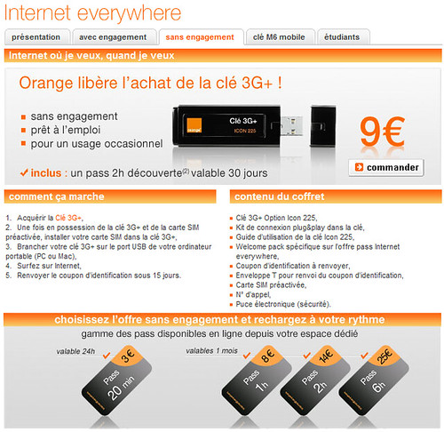 Orange et les Pass Internet Everywhere 3G+