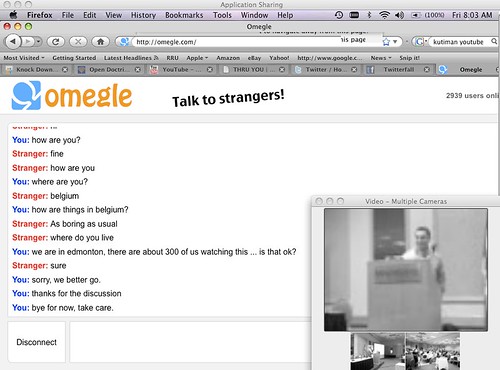 Live chat in Omegle with 300 people watching