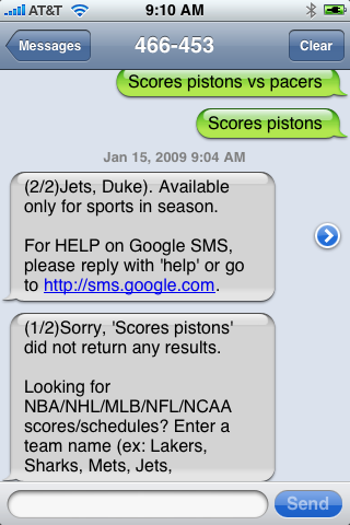 Google SMS Search