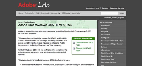 adobe CS5 HTML5
