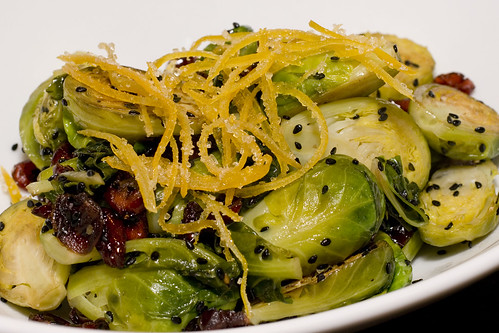 Brussel Sprouts with Cranberries & Candied Lemon Zest 2