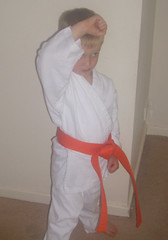 BTP as The Karate Kid, showing off orange belt (flickr)