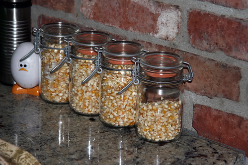 popcorn in jars