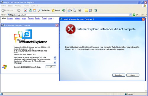 Installing IE8 from IE6