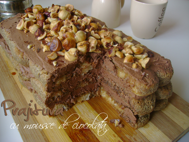 Cake with chocolate mousse