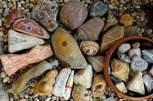 stones decorated with symbols 1