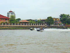 Jet skis on the Chao Phraya river near Ko Kret island