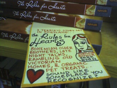 Shelf talker for The Rules for Hearts