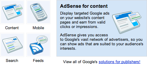 Google AdSense Home Page