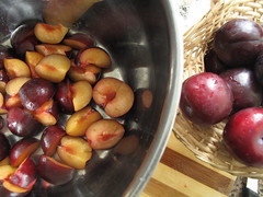 Sliced plums
