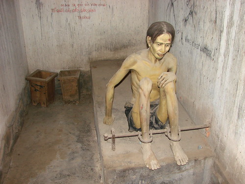 Vietnam - Hanoi - War Remnants Museum - Diorama of Prisoner & Prison Cell