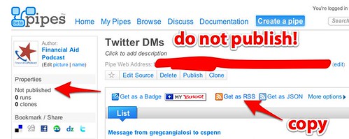 Pipes: Twitter DMs