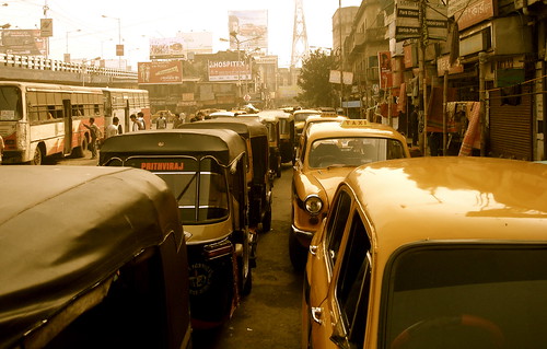 Autorickshaw and Taxi stand at Kolkata