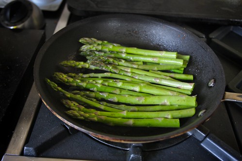 asparagus in a pan