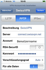 VPN-Konfiguration (SwissVPN) für das Apple iPhone