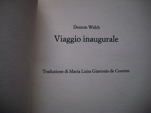 Denton Welch, Viaggio inaugurale, Einaudi 1990, frontespizio (part.)