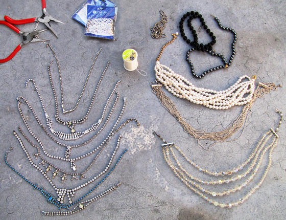 DIY-Tom-Binns-rhinestone-chains-pearl-chunky-choker-collar-necklace