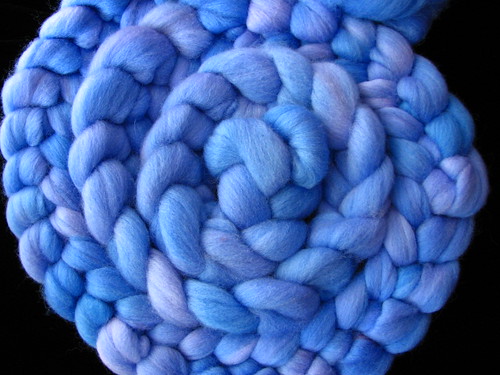 Shades of Blue  - 8 oz Hand Dyed Corriedale Wool Top Roving